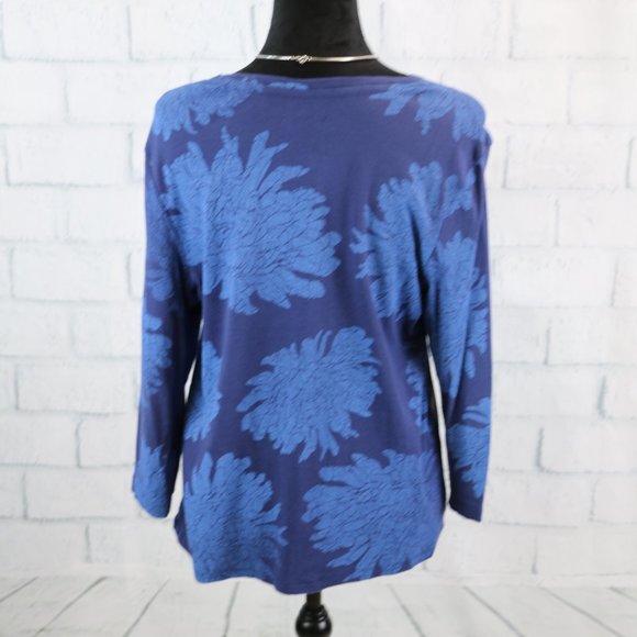 Nicole Miller New York Blue Floral Top - Picture 6 of 8